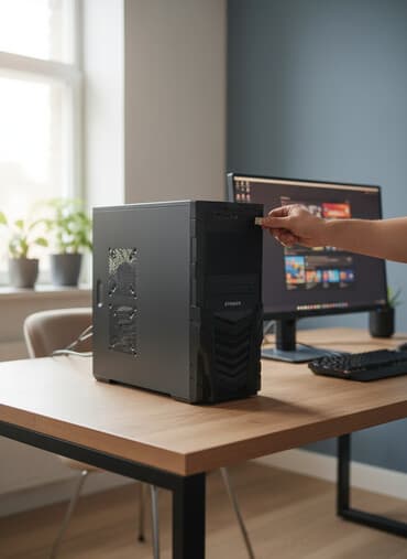 rx 580 qiymeti: Striker sadə korpusdu. ATX formatda 4 fan dəstəkləyir, 2 küncdə, 1 — 1