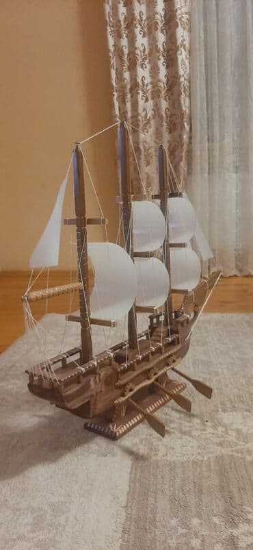 антикварные часы настенные: Taxta yelkənli gəmi maketi - Material: tamamilə ağacdan hazırlanmış — 2