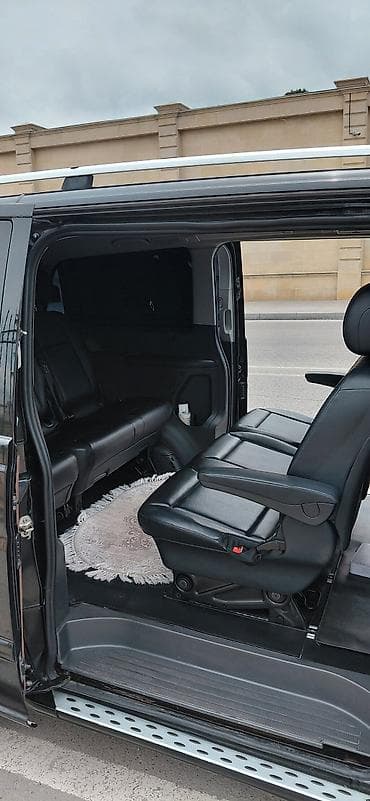 mini karavan: Mercedes-Benz Vito (uzun baza) – qara rəng, 7/8 yerlik komfortlu — 4