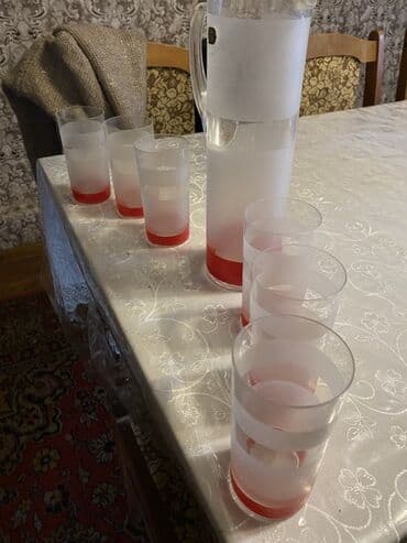 ножи самура в баку: Soyuq şüşə süfrə dəsti - Dəst: 1 ədəd sürahi + 6 ədəd hündür stəkan - — 2