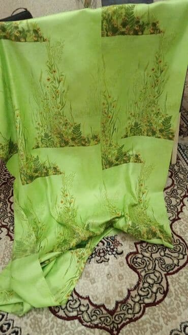 mətbəx pərdə: Tül pərdə və qalın pərdə dəsti - Tül: Şəffaf ağ rəngdə, incə naxışlı — 2