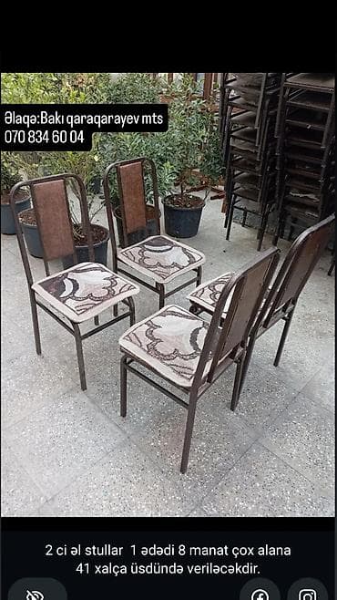 Metal çərçivəli stullar - Material: möhkəm metal karkas, süngərli — 1