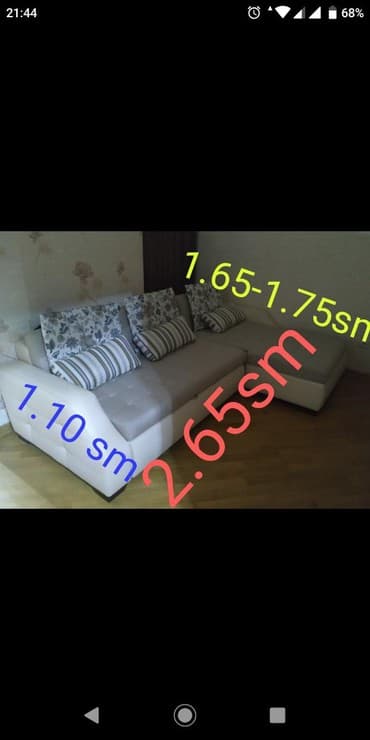 угловые диваны в баку: Угловой диван, Б/у, Раскладной, Без подьемного механизма, Ткань, Нет доставки — 2