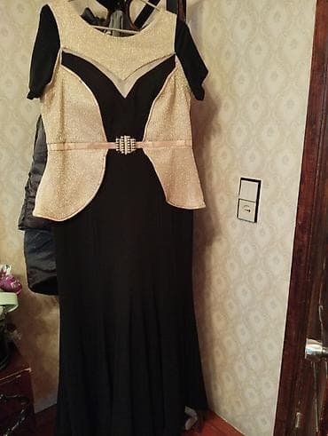 Zərif axşam/gecə libası - Rəng: qara ətək hissəsi, şampan-qızılı