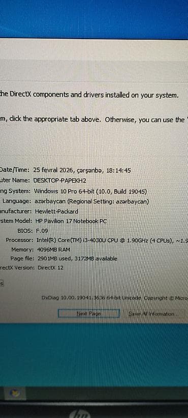 Skanerlər: Hp 15.6 ekran 4gb - ram 240gb - ssd Windows 10 pro sistem Blutuz - var — 7