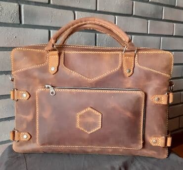 komputer case: Natural dəri portfel Dəri Portfel 100% Əl işi təbii Dəri çanta. Təbii — 6