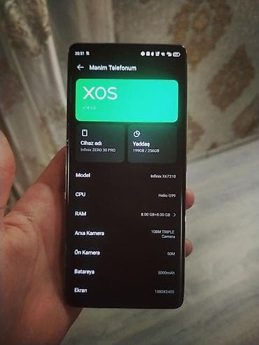 telefonlar 32 s: Infinix Zero 30, 256 GB, rəng - Yaşıl, Face ID — 2