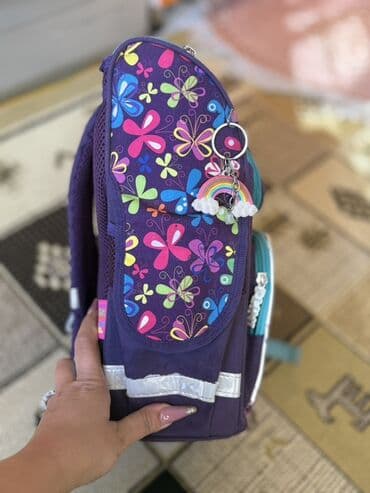 sumkalar mekteb: Uşaq məktəb çantası – PLINI brendi - Rəng: bənövşəyi fon, üzərində — 2