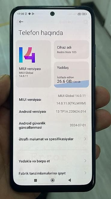Redmi Note 10S, 128 GB, rəng - Mavi