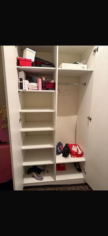 divar refi: 4 qapılı, Ağ, Digər material, Açılan, Düz dolab — 2