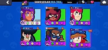 Video oyunlar və konsollar: Brawl Stars hesabı – yüksək səviyyəli, tam kolleksiya - Kupa yolu: 55 — 2
