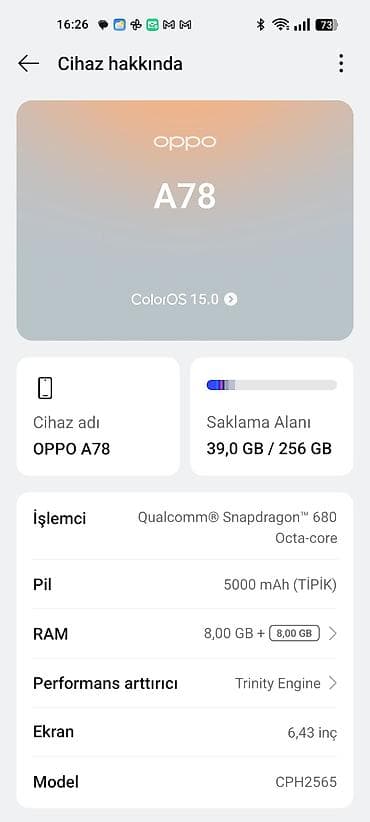 Kompüter, noutbuk və planşetlər: Oppo A78, 256 GB, rəng - Qara — 4