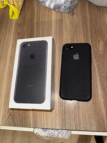 apple notebook: IPhone 7, 32 GB, Qara, Barmaq izi — 1