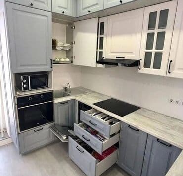 кухонная мебель на заказ в баку цены: Кухонный гарнитур на заказ, Самозакрывающие петли, МДФ, Есть кредит, Бесплатная доставка — 4