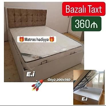 Bazalı taxt – ölçü 200x160 sm - Qaldırılan mexanizmli bazalı — 1