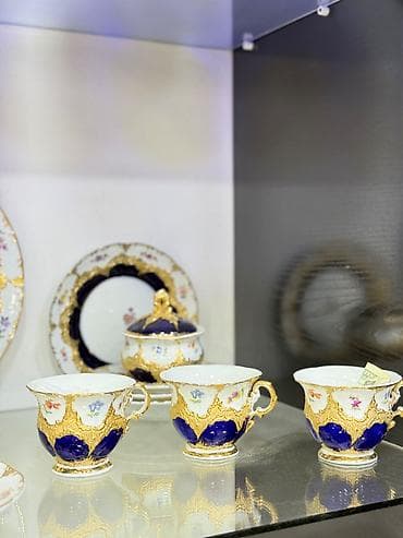 fırst class cay: Çay dəsti, rəng - Ağ, Kobalt, Almaniya — 5