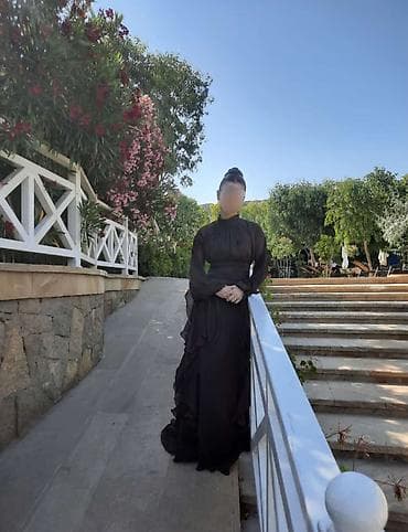 bot 38: Şokolad rəngli uzun ziyafət/libas **** Teze alinib, 1 defe geyinilib — 1
