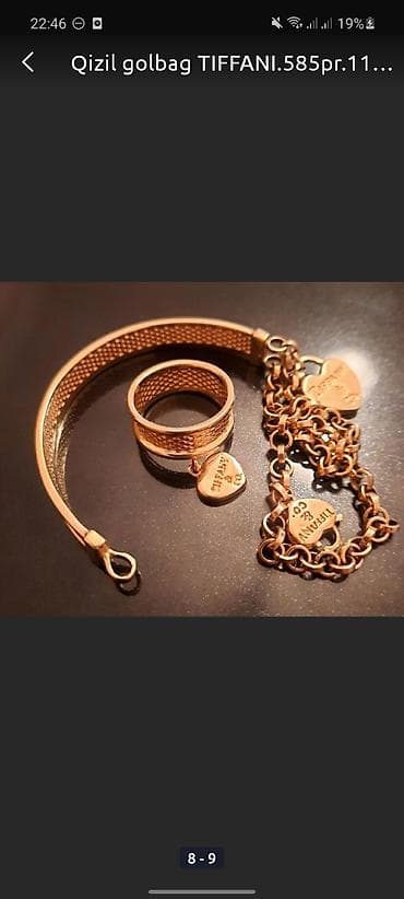 yeni model: Bilərzik, Tiffany, Sarı qızıl, 585 Əyar, 973 g, Ünvandan götürmə — 6
