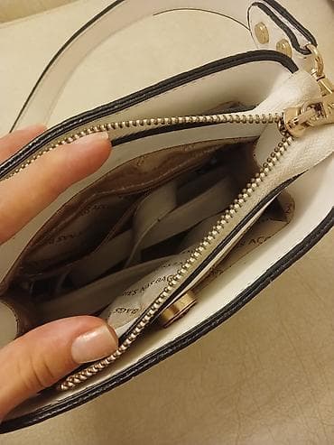 Qadın çantası – krem/açıq bej rəngli, qoltuqaltı tipli (shoulder bag) — 3