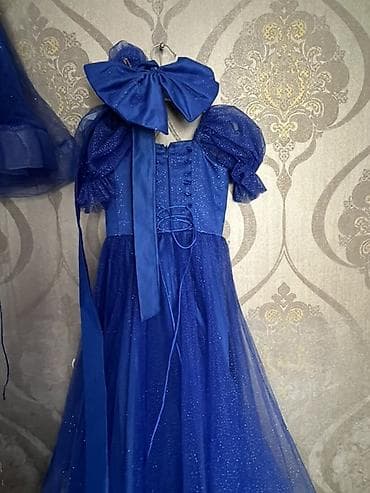 ana bala geyim: Mavi “Ana və qızlar” dəsti – 3 ədəd paltar - Rəng: parlaq krallıq — 5