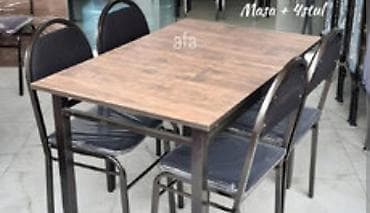 tap az masa ve oturacaqlar: Mətbəx masası, Yeni, Qatlanan, Metal, Yumru masa — 5