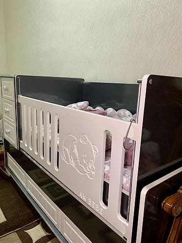 uşaq mebel: Oğlan və qız üçün, Dördbucaq, Beşik, Dəst ilə, Yellənmə mexanizmsiz — 7