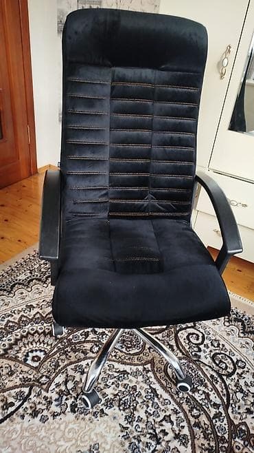ders masa: Ofis/kreslo tipli rahat oturacaq - Rəng: qara - Material: yumşaq — 1