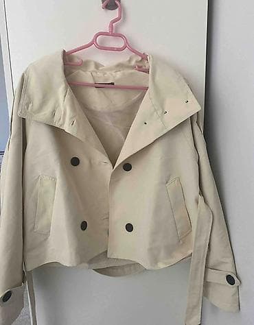 apple kemer: Qısa bej trençkot - Rəng: krem/bej - Model: qısa kəsim trençkot — 2