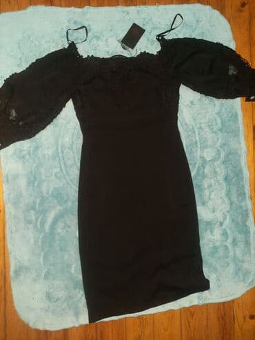 dəbli ziyafət geyimləri: Qara gecə/ziyafət donu - Rəng: qara - Dizayn: bədənə oturan düz — 4