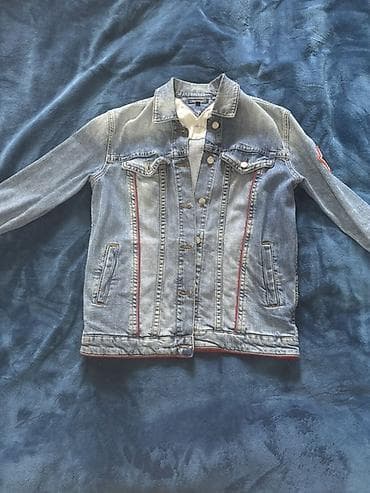ust: Uşaq üçün cins gödəkçə - Klassik açıq-mavi denim material - Ön — 1