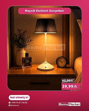 Naçnik stolüstü zaryadkalı lampa - Yataq otağı və qonaq otağı üçün
