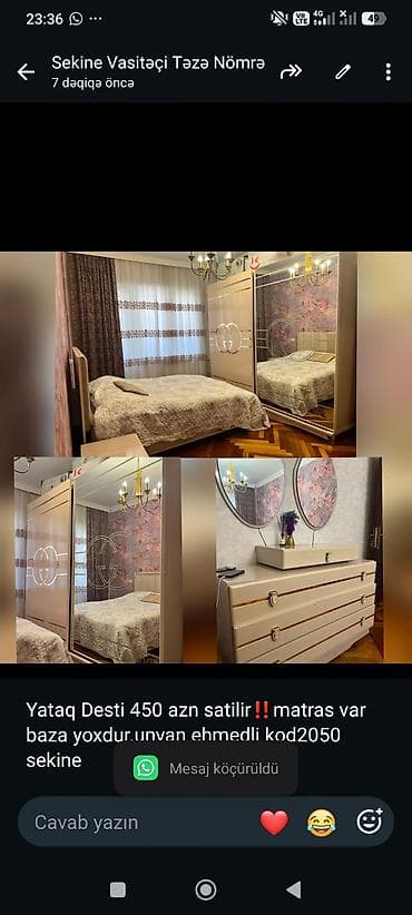 matras satilir: Yataq Desti 450 azn satilir‼️matras var baza yoxdur.unvan ehmedli — 1