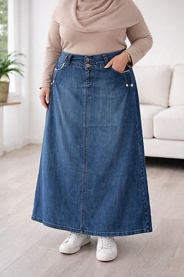 meqa maks: Maksi Ətək, Cins, 4XL — 2