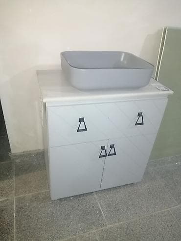 dolab plastik: Məhsul: Vannaya üçün dolab və üst qoyulan əl-üz yuma qabı seti - — 1