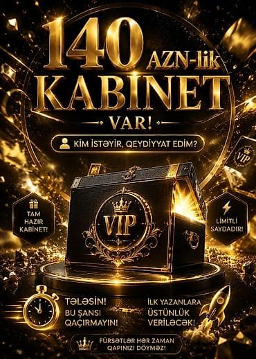 VIP “kabinet” xidməti – tam hazır hesablar - Qiymətlər: 40 AZN-lik — 2