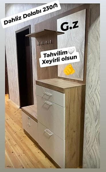 wfanerler: Dəhliz dolabı – 230₼ - Müasir skandinav tərzində dizayn: ağ fasad + — 1