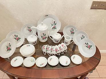 antik service: Çay dəsti, rəng - Qızılı, Farfor, 6 nəfərlik — 4