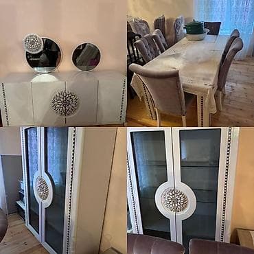 delloro mebel instagram: Qonaq otağı üçün, İşlənmiş, Açılmayan, Dördbucaq masa, 6 stul — 1