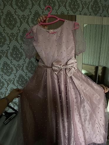 Bayram kostyumları: Uşaq üçün bənövşəyi/şam-pudra tonlarında zərif ziyafət donu Söküyü — 4