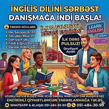 gurcu dili oyrenmek: Xarici dil kursu, İngilis dili, Böyüklər üçün, Uşaqlar üçün, Danışıq klubu — 1