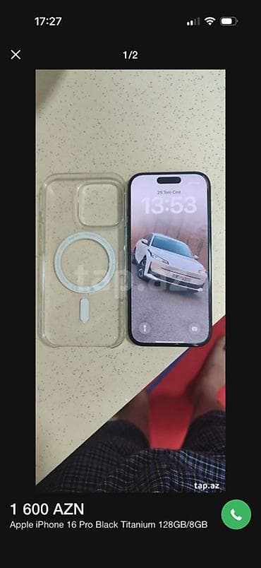 iphone 8 plus baku electronics: IPhone 16 Pro, 128 GB, Black Titanium, Face ID — 2