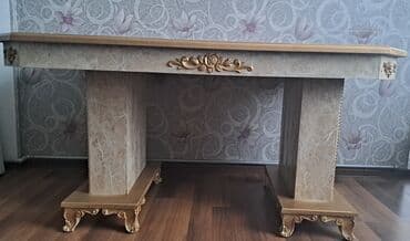 столы в стиле прованс: Классический стол, Мрамор, Прямоугольный стол — 1