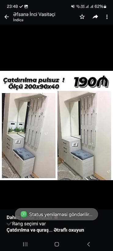 *Dəhliz dolabı 190Azn 💥* ✔️Rəng seçimi var *Çatdırılma və