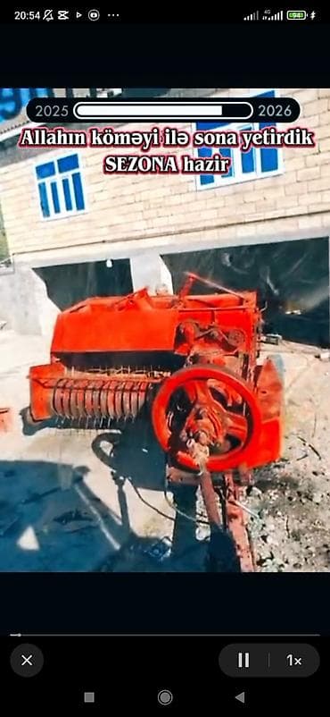 Məhsul: Ot-şəkilləndirən pres (saman presi), traktor qoşqulu
