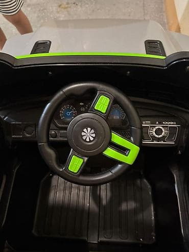 Uşaq üçün elektrikli mini jeep - Korpus: boz-qara rənglərdə, yaşıl — 4