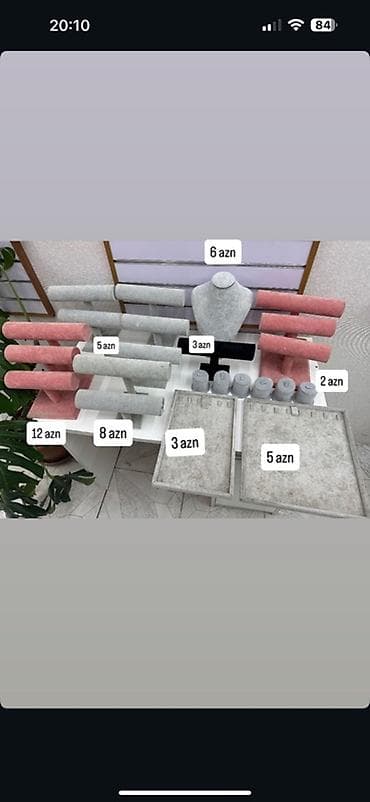 Полочные витрины: Zərgərlik vitrin və təşkilatçı aksesuarları - Boyun mankenləri: boz — 1