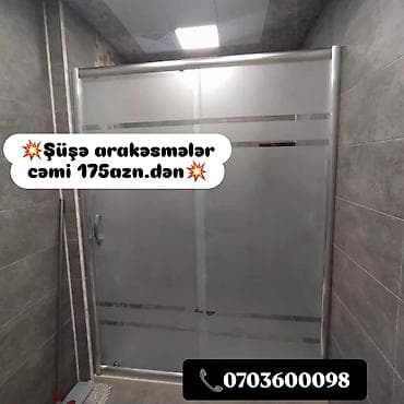 kreditle drel: Şüşə arakəsmələr – duş kabinləri • Sürüşkən sistemli, alüminium — 4