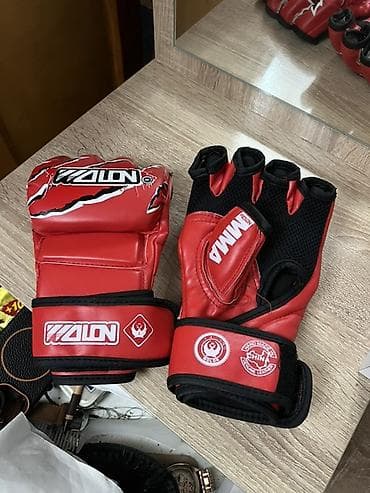 idman trenajoru: MMA döyüş əlcəkləri – WOLON (qırmızı) - Açıq barmaq dizaynı — 5