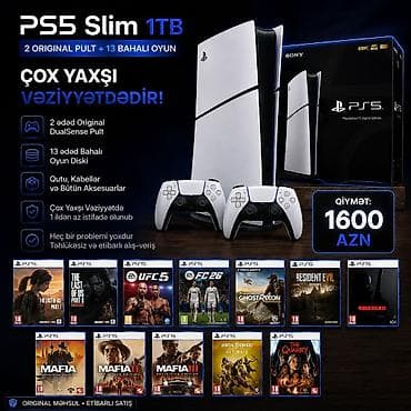 Видеоигры и приставки: PS5 Slim 1TB paketi Komplekt: - PlayStation 5 Slim 1TB (Digital — 1
