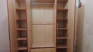 Dolablar: 3 qapılı, Güzgülü, Bej, Taxta, Açılan, Düz dolab — 3